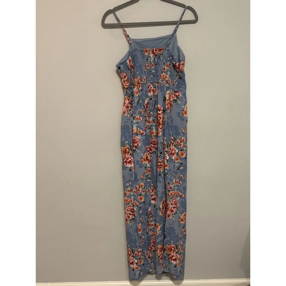 B.O.G Collective Maxi Dress Women's Large Floral Pattern Spaghetti Straps - Picture 2 of 9